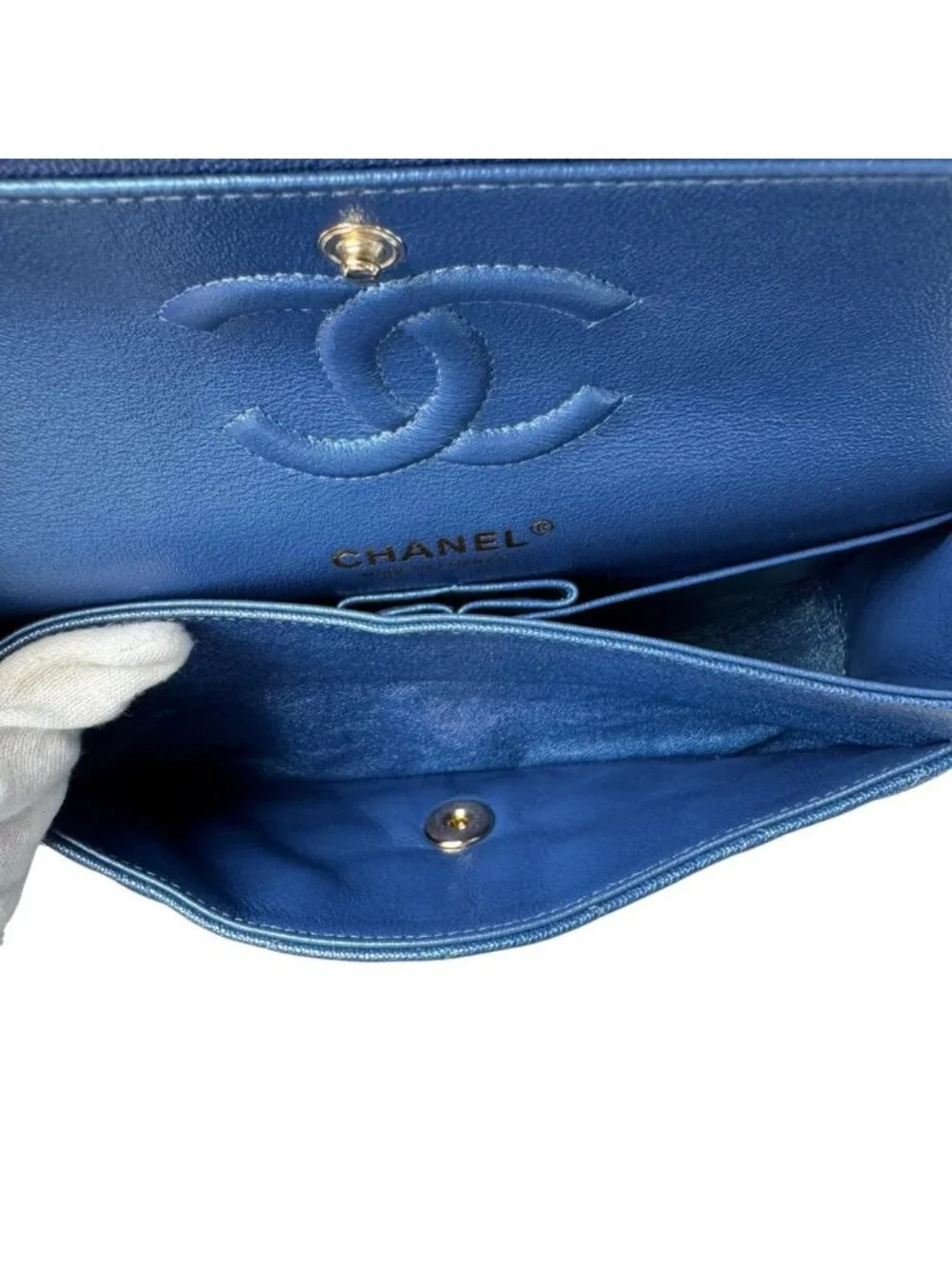 Chanel Quilted 23 Caviar Leather Double Flap Shoulder Bag